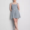 Gingham korseli mini elbise Gingham korseli mini elbise