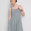 Gingham korseli mini elbise Gingham korseli mini elbise