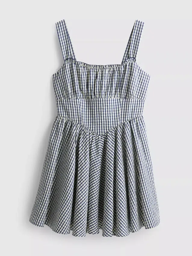 Gingham korseli mini elbise Gingham korseli mini elbise