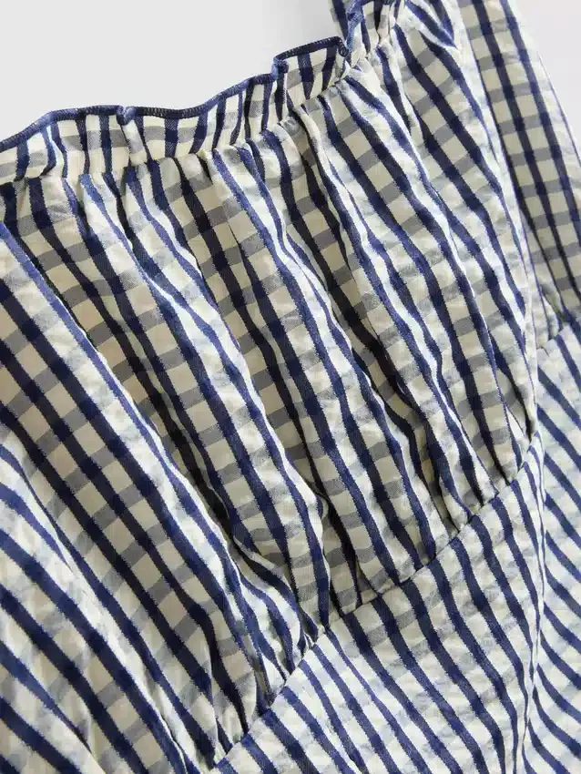 Gingham korseli mini elbise Gingham korseli mini elbise