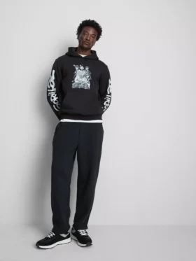 Gorillaz desenli kapüşonlu sweatshirt