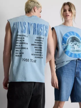 Guns N’ Roses desenli kolsuz tişört