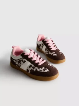 Hayvan desenli kauçuk tabanlı Sneakerlar
