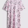 Hello Kitty pamuklu desenli gecelik Hello Kitty pamuklu desenli gecelik