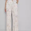 Çiçek desenli geniş paça pijama altları