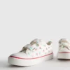 Çiçek desenli kanvas düşük bilekli Sneakerlar