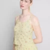 Çiçek desenli nervürlü cami pijama üstü