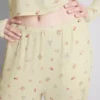 Çiçek desenli nervürlü pijama altları