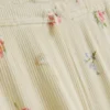 Çiçek desenli nervürlü pijama altları