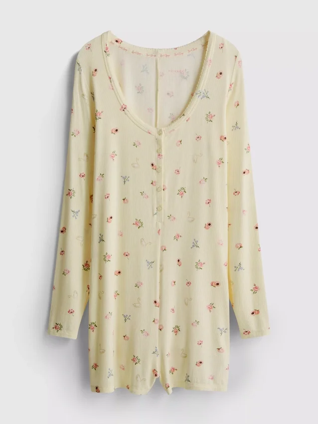Çiçek desenli nervürlü uyku tulumu Çiçek desenli nervürlü uyku tulumu