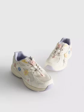 Çiçek detaylı kalın tabanlı Sneakerlar