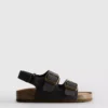 Çift tokalı kayışlı slingback sandaletler