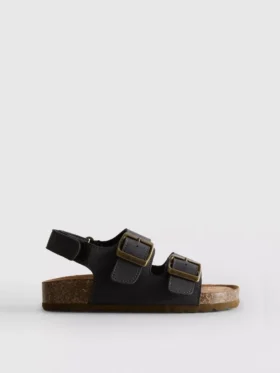 Çift tokalı kayışlı slingback sandaletler