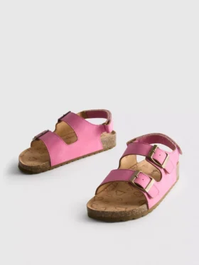 Çift tokalı kayışlı slingback sandaletler