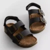 Çift tokalı kayışlı slingback sandaletler