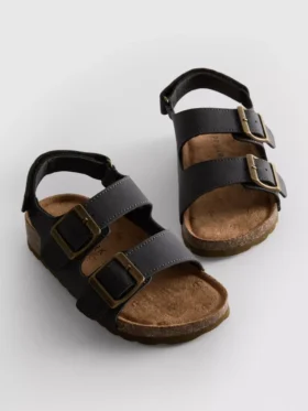 Çift tokalı kayışlı slingback sandaletler
