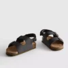 Çift tokalı kayışlı slingback sandaletler