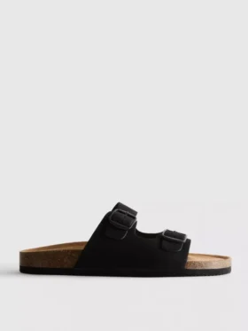Çift tokalı mule sandaletler