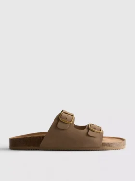 Çift tokalı mule sandaletler