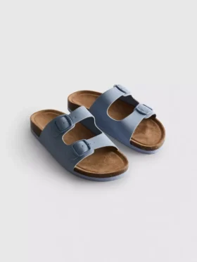 Çift tokalı mule sandaletler