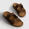 Çift tokalı mule sandaletler