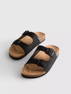 Çift tokalı mule sandaletler