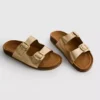 Çift tokalı mule sandaletler