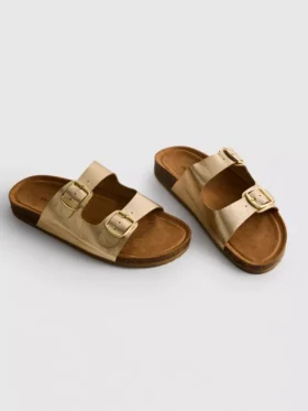 Çift tokalı mule sandaletler