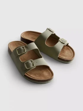 Çift tokalı mule sandaletler