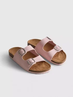 Çift tokalı mule sandaletler