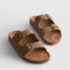 Çift tokalı mule sandaletler