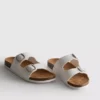 Çift tokalı mule sandaletler