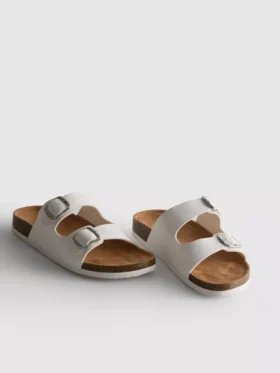 Çift tokalı mule sandaletler