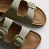 Çift tokalı mule sandaletler