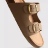 Çift tokalı mule sandaletler