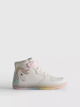 Işıklı yüksek bilekli Unicorn sneakerlar