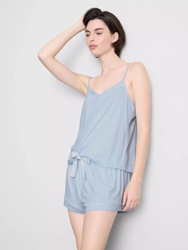 Çizgili cami şortlu pijama Çizgili cami şortlu pijama