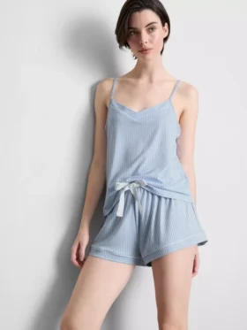 Çizgili cami şortlu pijama