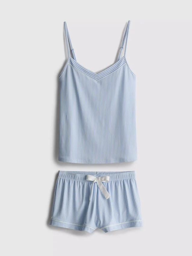 Çizgili cami şortlu pijama Çizgili cami şortlu pijama