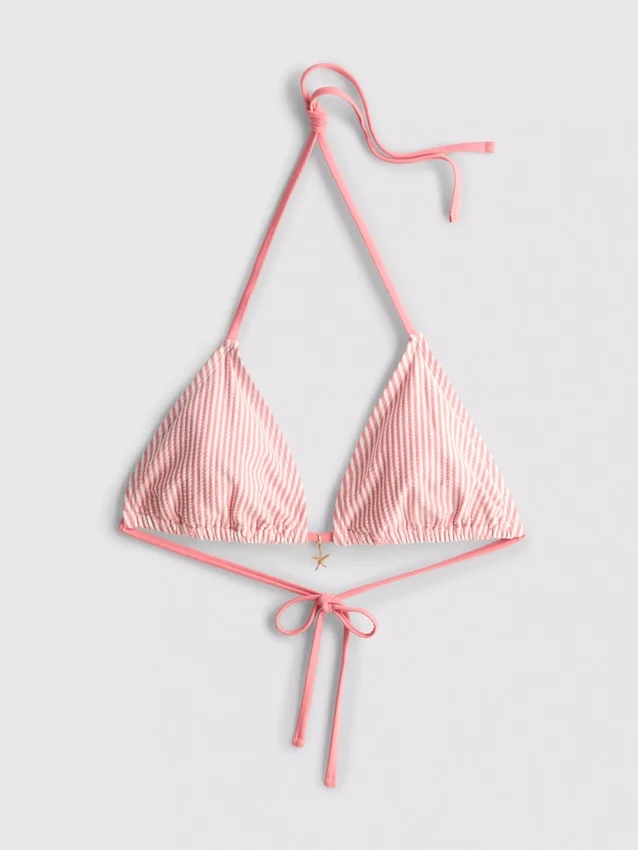 Çizgili denizyıldızı desenli üçgen bikini üstü Çizgili denizyıldızı desenli üçgen bikini üstü