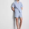 Çizgili, düğmeli pijama gömleği