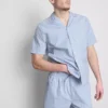 Çizgili, düğmeli pijama gömleği