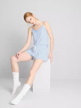 Çizgili kısa pijama