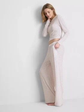 Çizgili nervürlü pijama altları