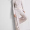 Çizgili nervürlü pijama altları