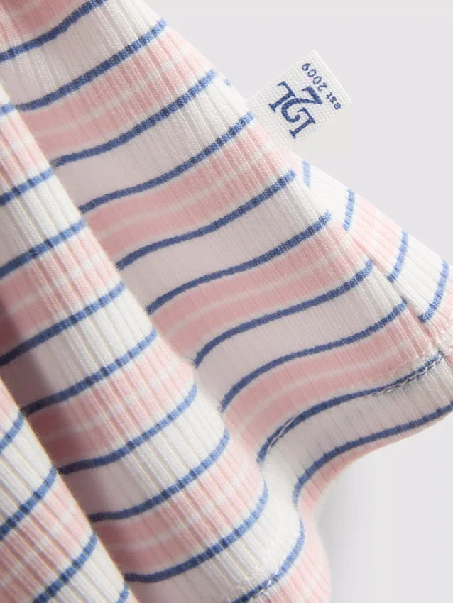 Çizgili nervürlü pijama cami üstü Çizgili nervürlü pijama cami üstü