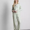 Çizgili pamuklu erkek tarzı pijama Çizgili pamuklu erkek tarzı pijama
