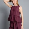 Çizgili peplum etekli tişört Çizgili peplum etekli tişört