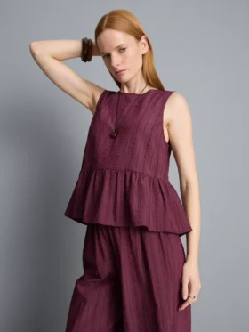 Çizgili peplum etekli tişört