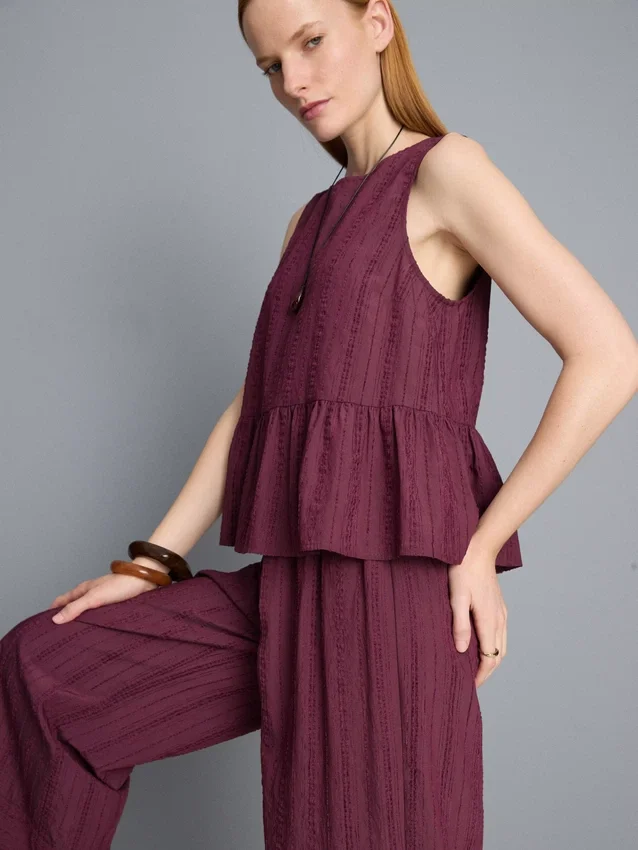 Çizgili peplum etekli tişört Çizgili peplum etekli tişört